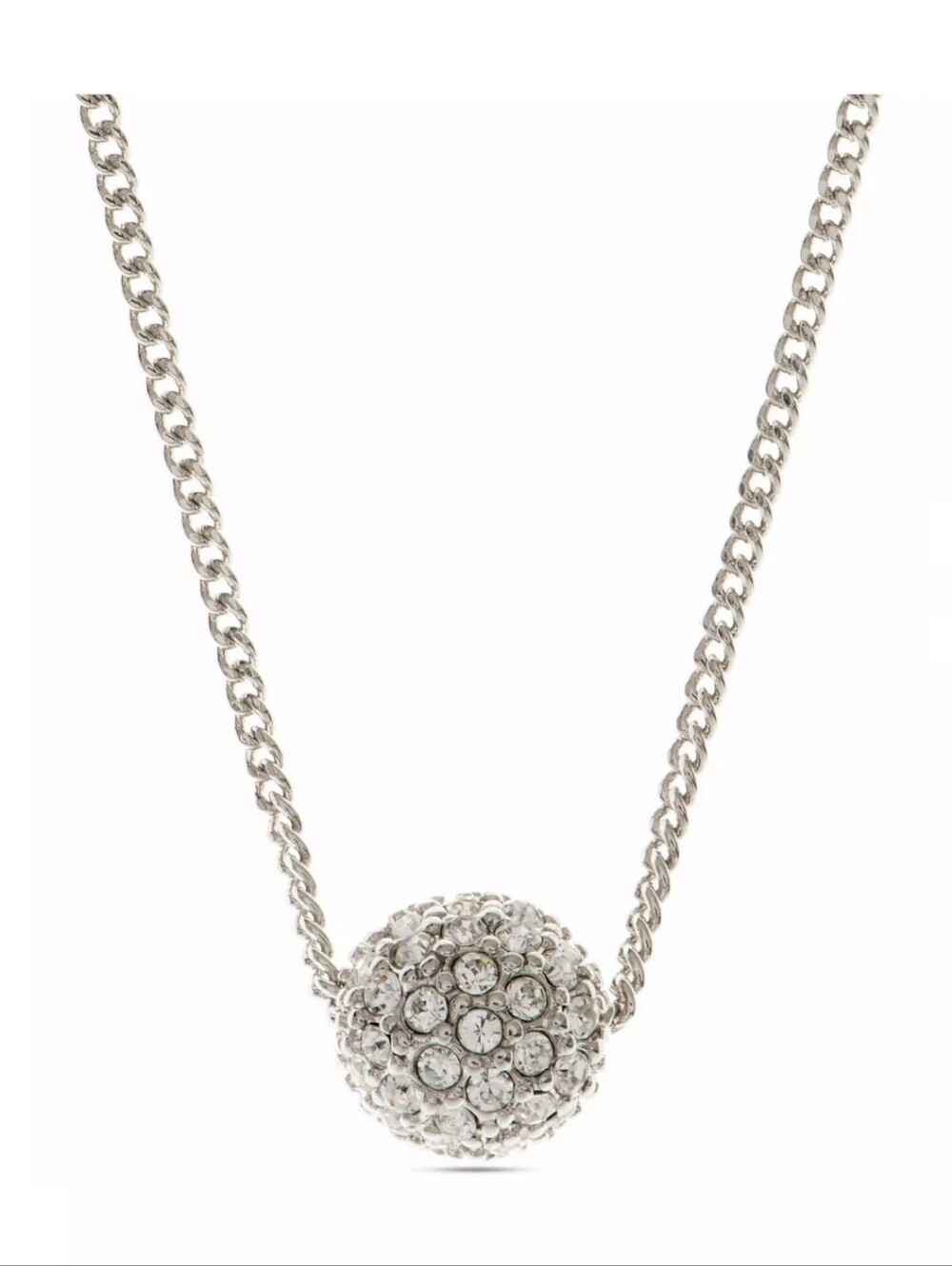 Givenchy Silver Crystal Fireball Pendant Necklace NWOT